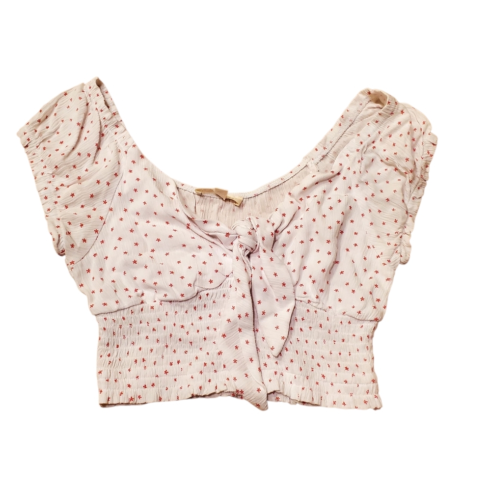 PacSun L.A. Hearts Smocked White Top S